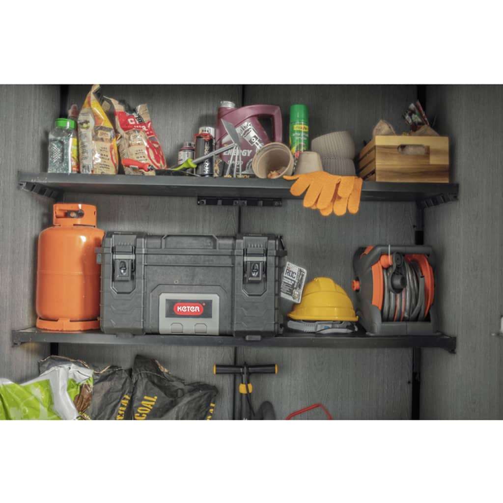 Keter 4’x2′ Cortina Alto Heavy Duty Vertical Plastic Garden Shed with Shelves